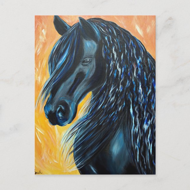 Black Horse Painting Postcard (Front)