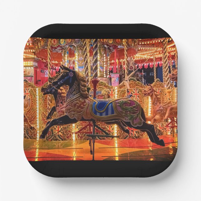 Black horse paper plate (Front)