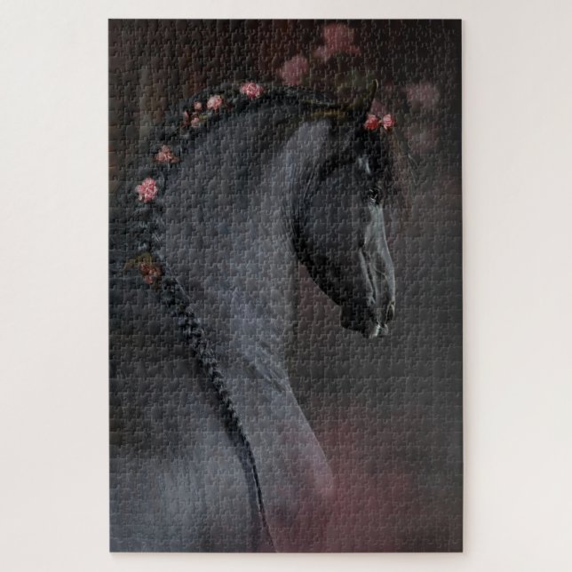 Black Horse - Puzzle (Vertical)