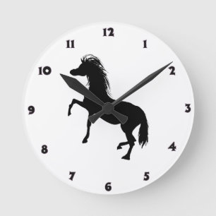 Black Horse Round Clock