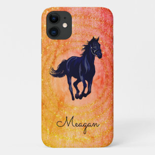 Black Horse Rustic Sparkle iPhone / iPad case