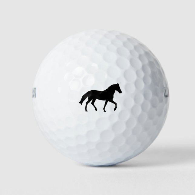 Black Horse Silhouette Pony Horse Shadow Simple Golf Balls (Front)
