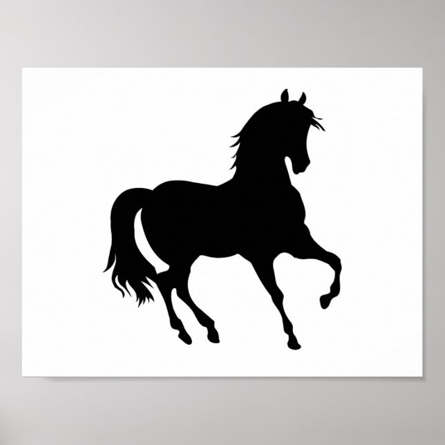 Black Horse Silhouette Poster (Front)