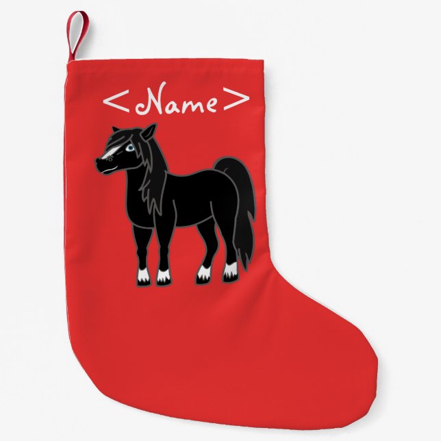 Black Horse Small Christmas Stocking (Front)