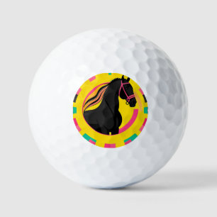 Black Horse Stylised Illustration Golf Balls