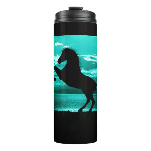 Black Horse Teal Sky and Water    Thermal Tumbler