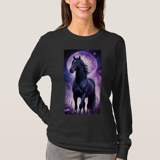 Black Horse Under Purple Moon Tee (Front)