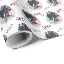 Black Horse Wedding Wrapping Paper