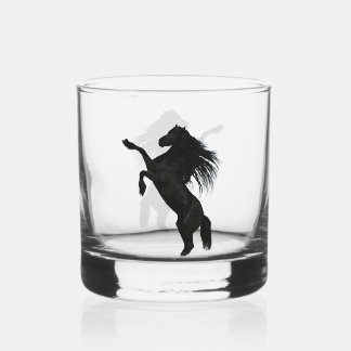 Black horse whiskey glass