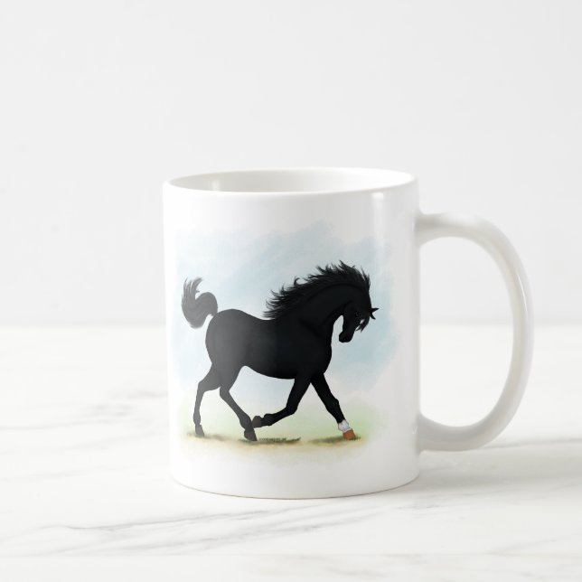 Black Horse with Star & Sock (Black Beauty) Coffee Mug (Right)