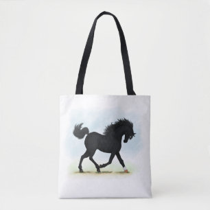 Black Horse with Star & Sock (Black Beauty) Tote Bag