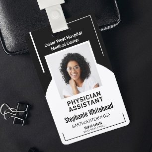 Black Hospital Medical Employee Photo ID Badge