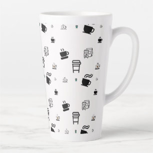 Black Hot Coffee Cup Latte Takeaway Illustrations
