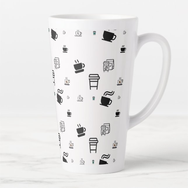Black Hot Coffee Cup Latte Takeaway Illustrations (Right)