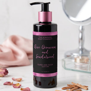 Black & hot pink faux foil cosmetics bottle label