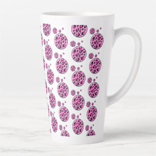 Black Hot Pink Leopard Polka Dot Latte Mug
