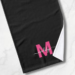 Black Hot Pink Script Name Monogram Hand Towel<br><div class="desc">Personalised Custom Create Your Own Elegant Hot Pink and Black Script Name Monogram Hand Towel. Add a playful yet elegant touch to your bathroom with this chic monogrammed hand towel, designed with a tri-fold style for a neat, stylish look. Featuring a bold hot pink initial paired with a flowing black...</div>