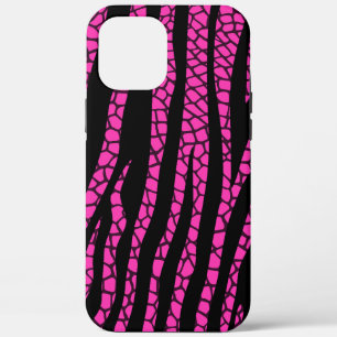 Black Hot Pink Zebra Print iPhone iPad Case