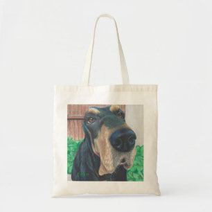 black hound dog tote bag