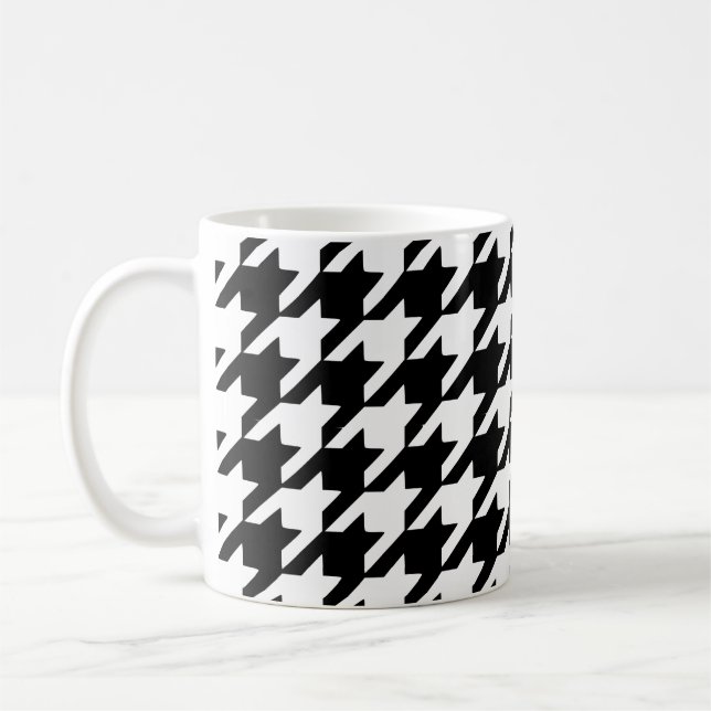 Black Houndstooth Coffee Mug (Left)