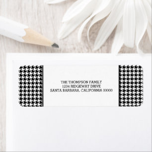 Black Houndstooth Holiday Address Labels