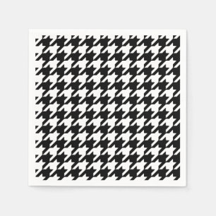 Black Houndstooth Paper Napkins