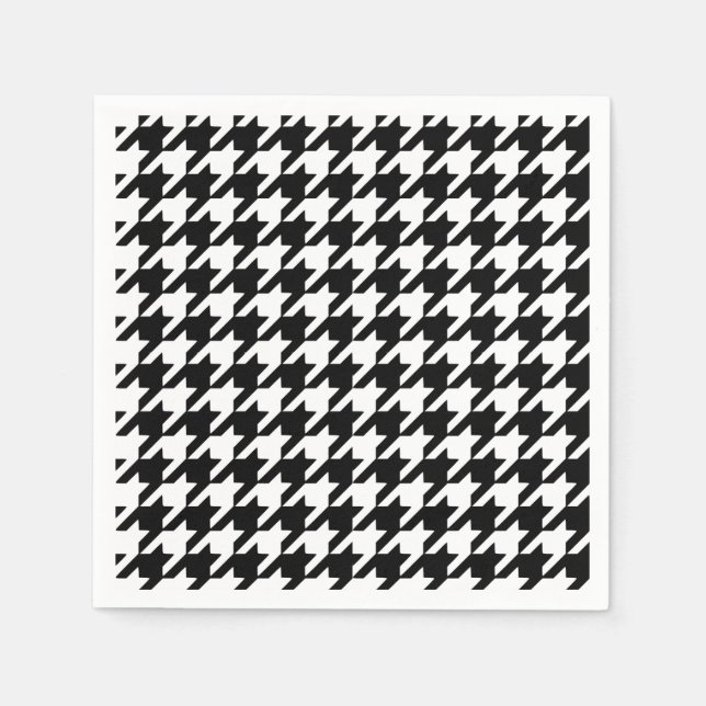 Black Houndstooth Paper Napkins (Front)