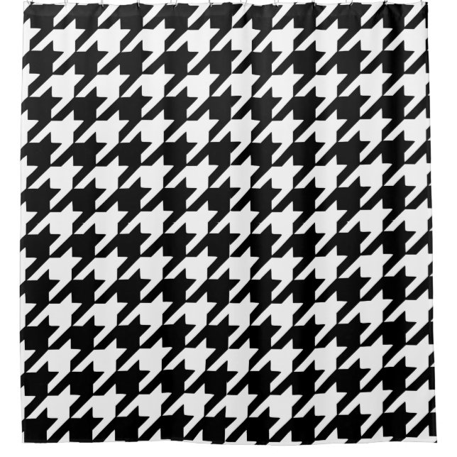 Black Houndstooth Shower Curtain (Front)