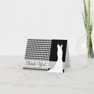 Black Houndstooth Thank You Card