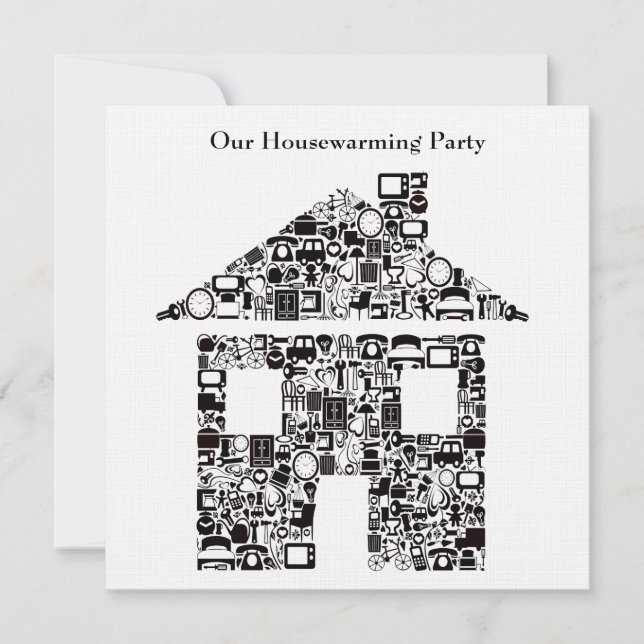 Black House Home Housewarming Party Invitation (Front)