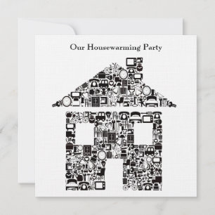 Black House Home Housewarming Party Invitation