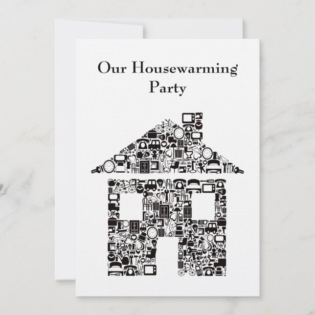 Black House Home Housewarming Party Invitation (Front)