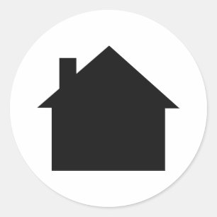 black house icon classic round sticker