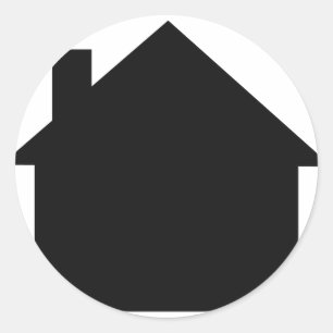 black house icon classic round sticker