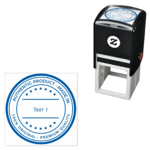 Black Housing Blue Impression Text 1 Printed Sharp Self-inking Stamp