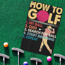 "Black How to Golf " Funny