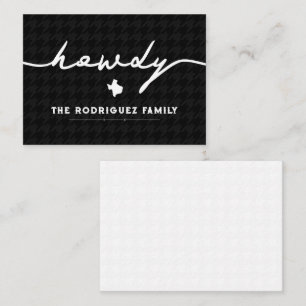 Black Howdy Houndstooth Texas Card