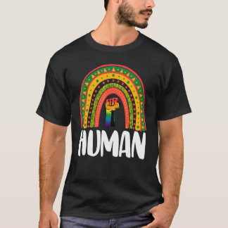 Black Human Power Rainbow Women African Black Hist T-Shirt