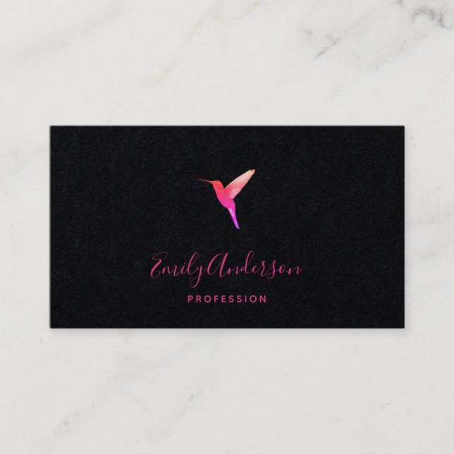 Black Hummingbird Business Card (Front)