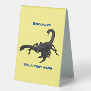 Black hungry scorpion cartoon illustration