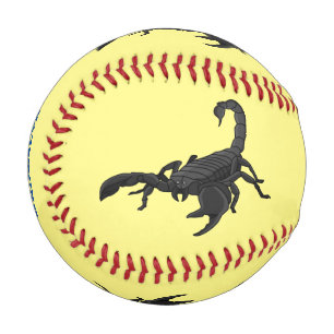 Black hungry scorpion cartoon illustration baseball