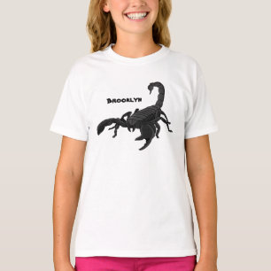 Black hungry scorpion cartoon illustration T-Shirt