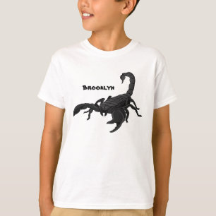 Black hungry scorpion cartoon illustration  T-Shirt