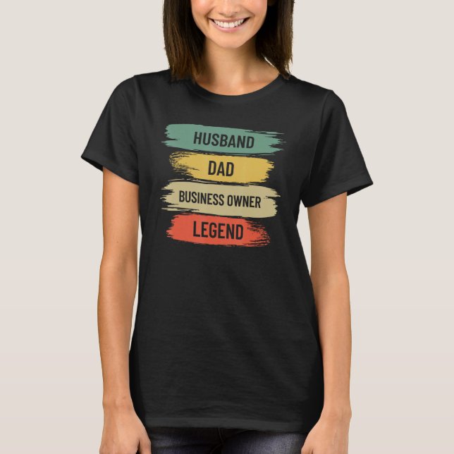 Black Husband Dad Business Owner CEO Entrepreneur  T-Shirt (Front)