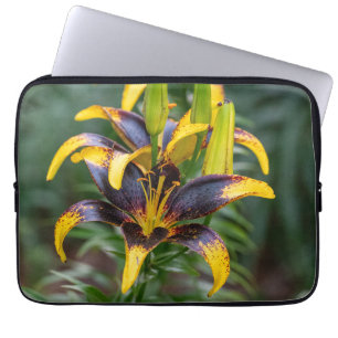 Black Hybrid Asiatic Lily, Dark Bloom Photo Laptop Sleeve