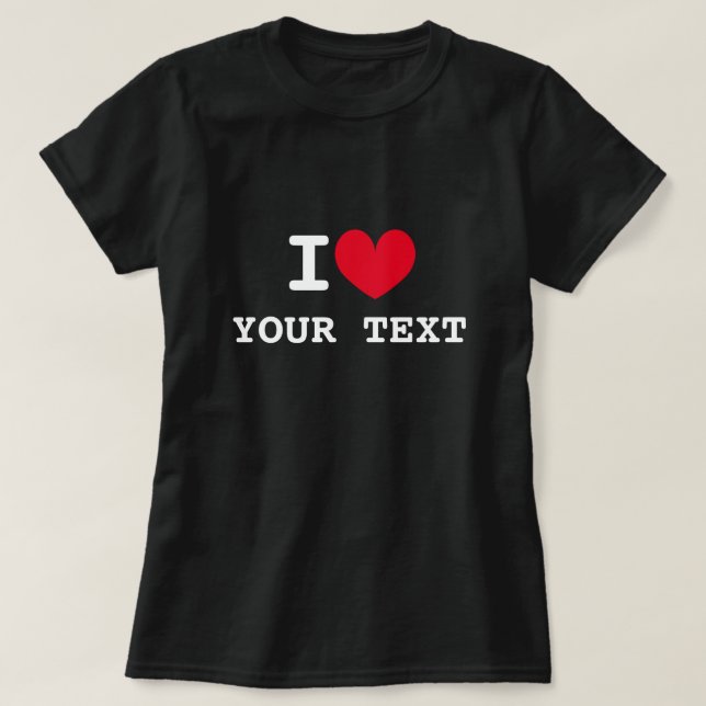 Black i heart logo t shirts | Make your own tees (Design Front)