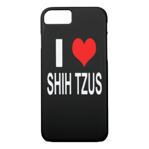 BLACK I Love Shih tzus Phone Case
