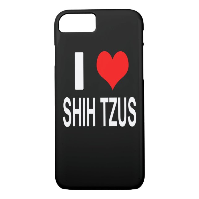 BLACK I Love Shih tzus Phone Case (Back)