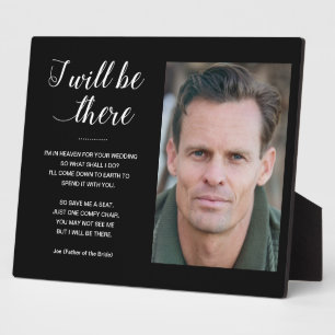 Black I Will Be There Photo Memorial Chair Wedding Plaque
