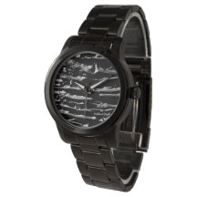 Black Ice Black Band Bracelet Wrist Watch